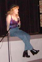 Kim on the stage for the Talent Show